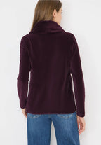 Manchestertröja med stor krage, vinröd