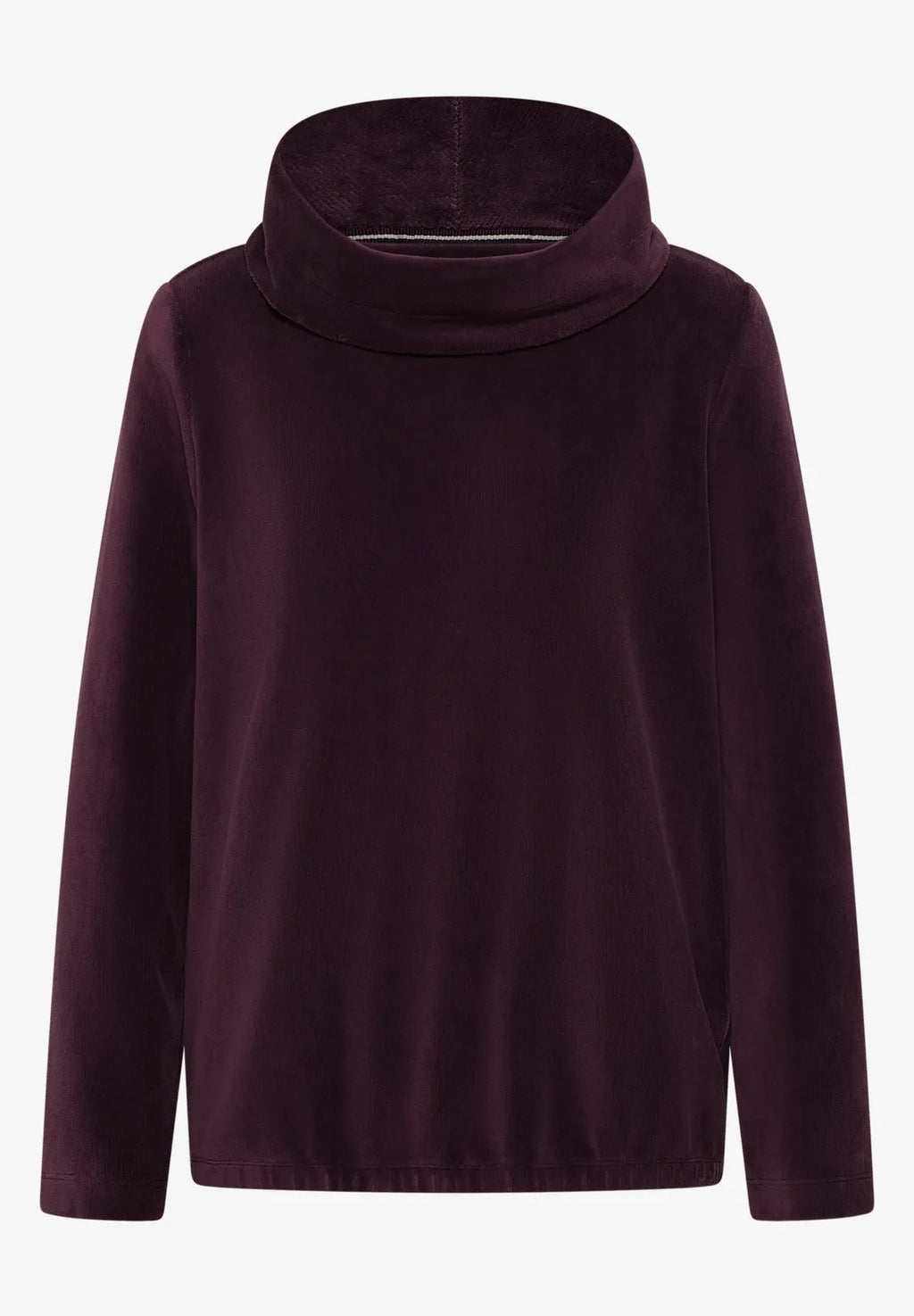 Manchestertröja med stor krage, vinröd