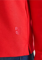 Enfärgad tröja med trattkrage, pumpa röd