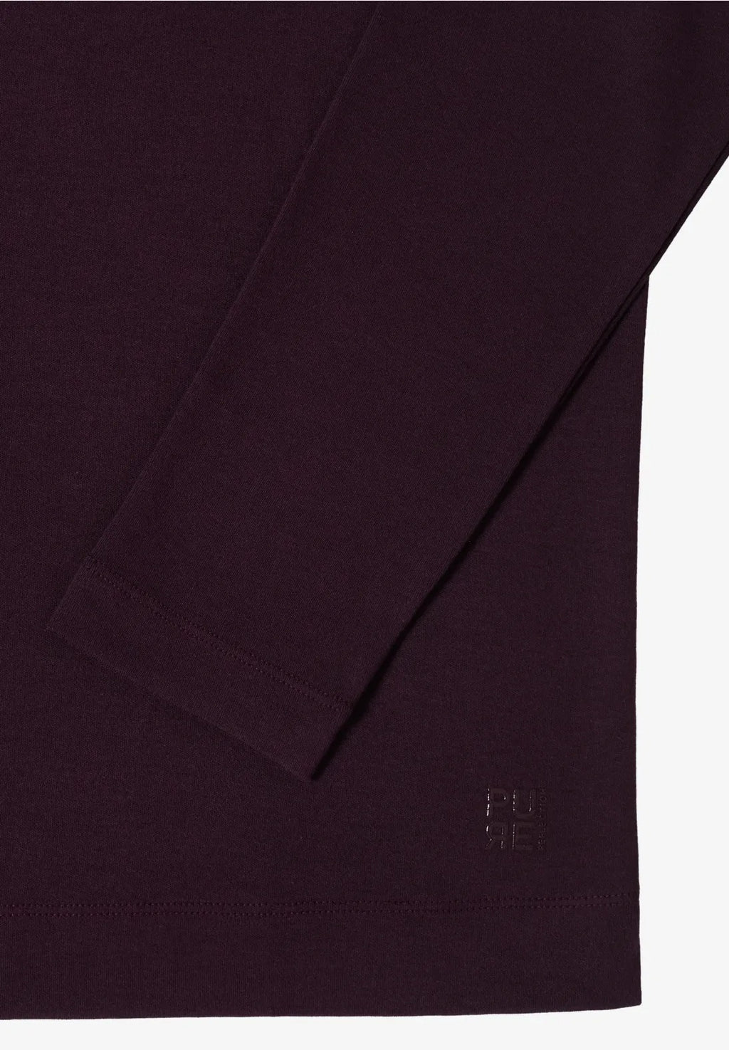 Enfärgad tröja med trattkrage, vinröd