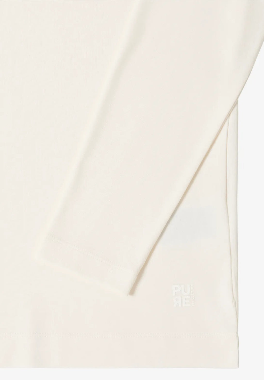 Enfärgad tröja med trattkrage, kräm vit