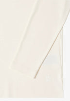 Enfärgad tröja med trattkrage, kräm vit