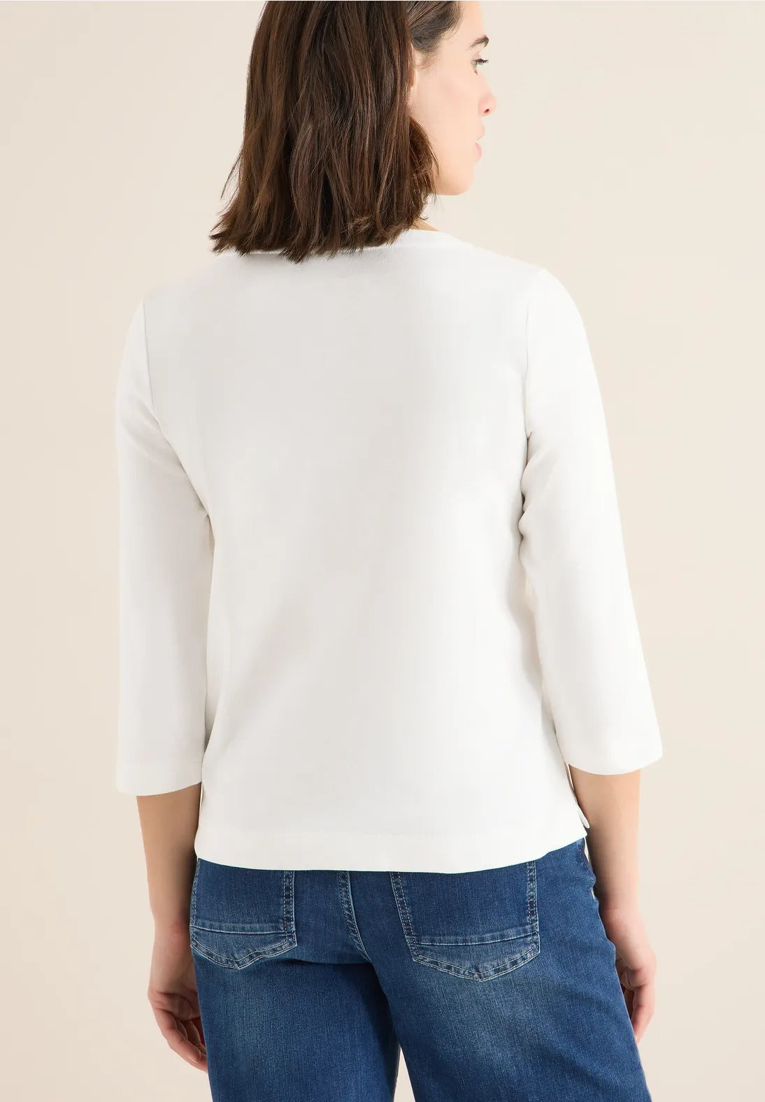 Tröja med skimrande text, vaniljvit från Cecil