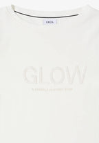 Tröja med skimrande text, vaniljvit från Cecil