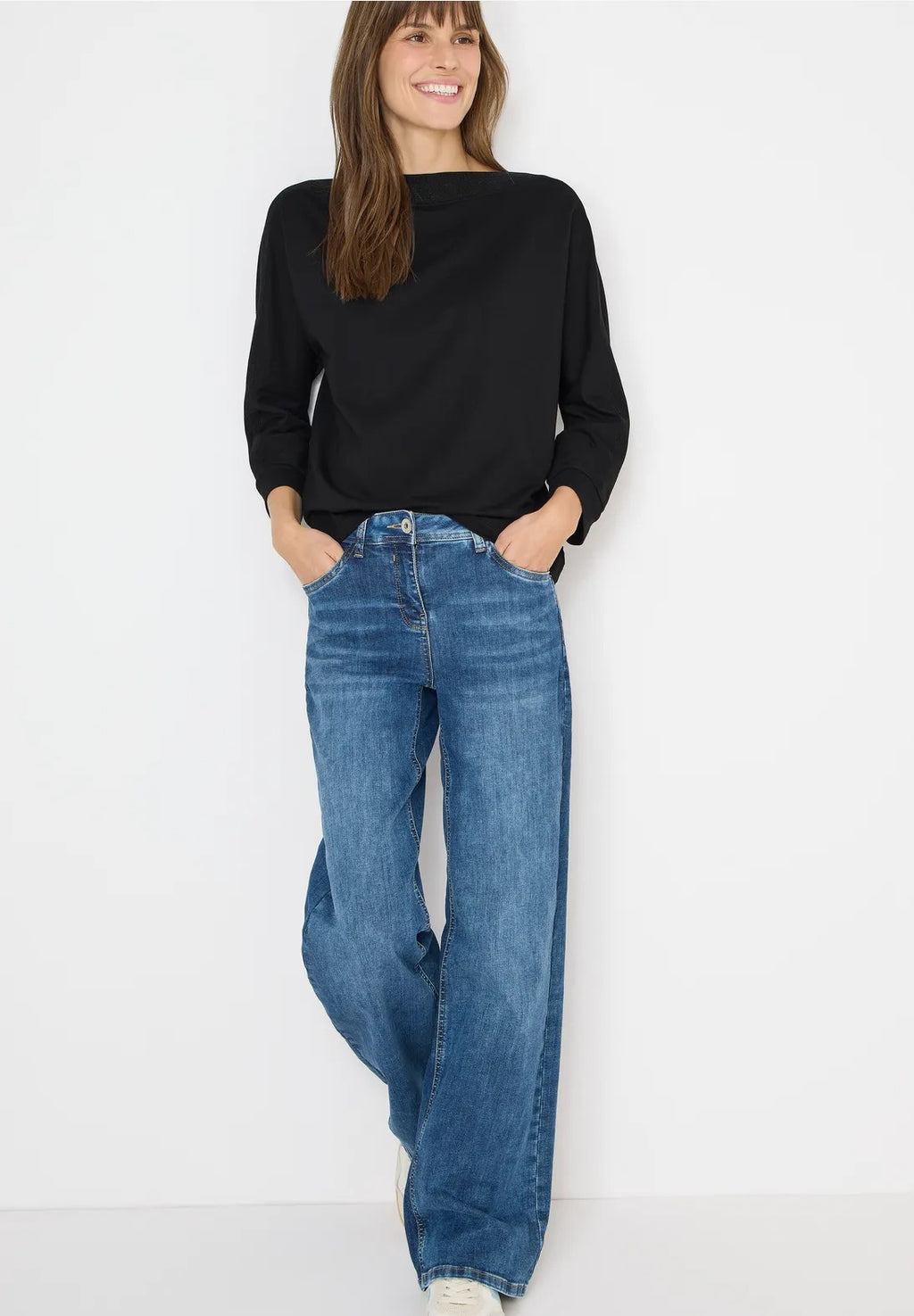 Tröja med skimrade band på ärmen