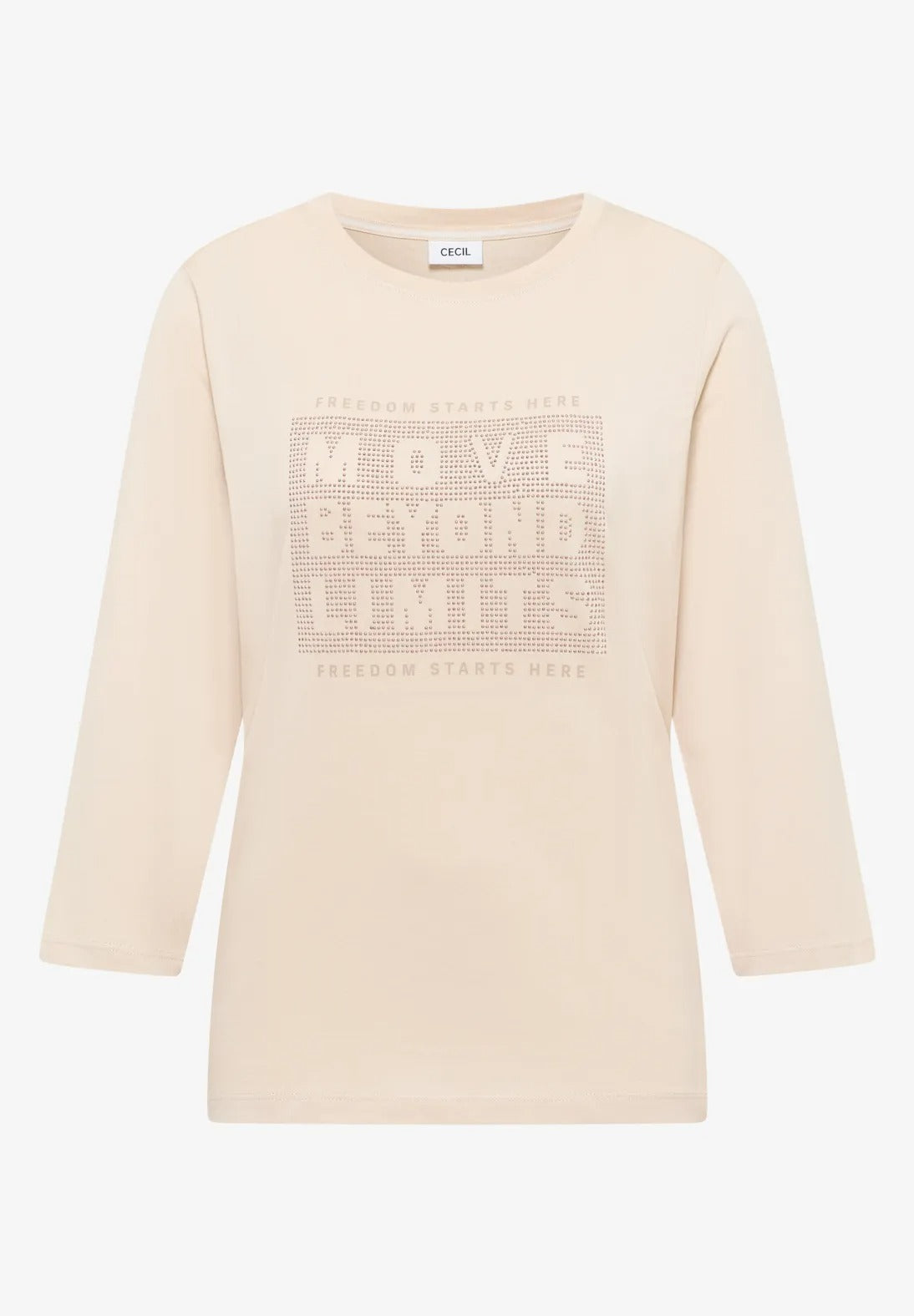 Tröja med strass, beige och khaki från Cecil