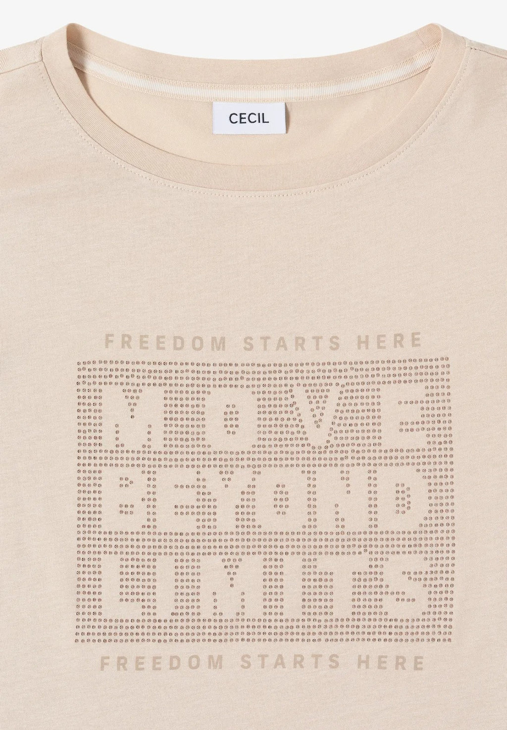 Tröja med strass, beige och khaki från Cecil