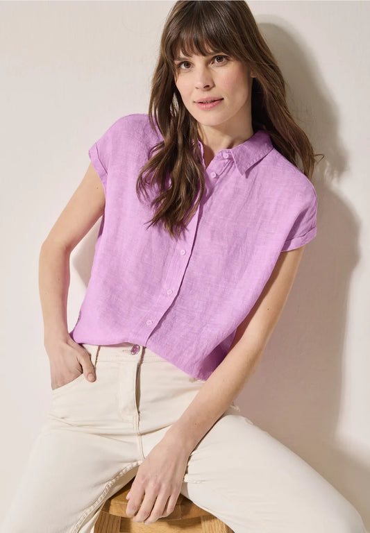 Chambray blus i Linne, rosa