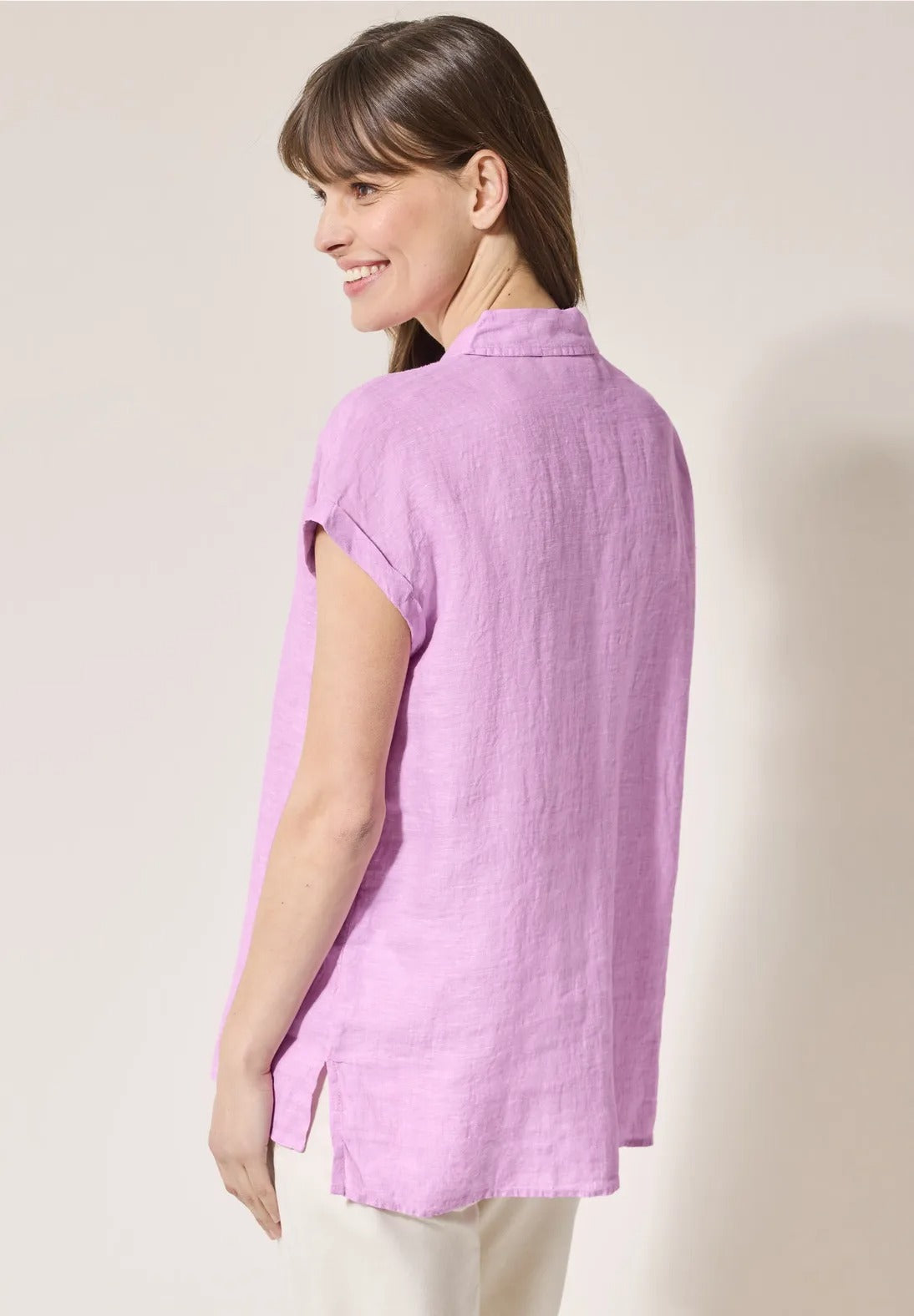 Chambray blus i Linne, rosa
