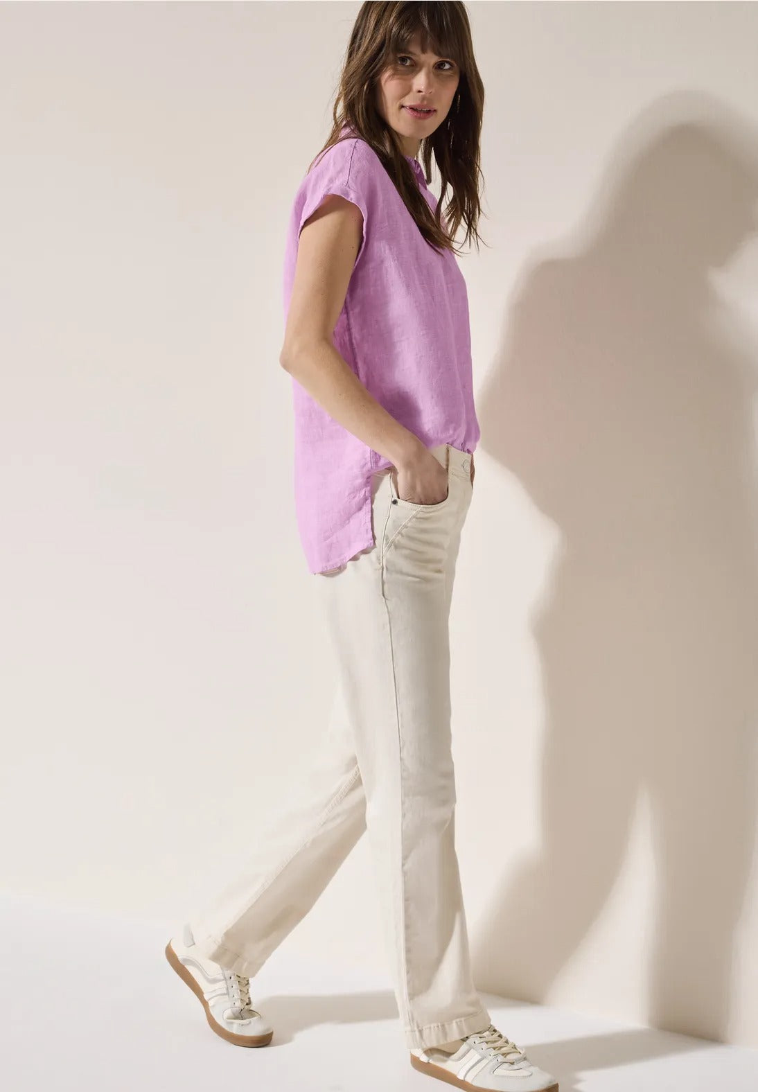 Chambray blus i Linne, rosa
