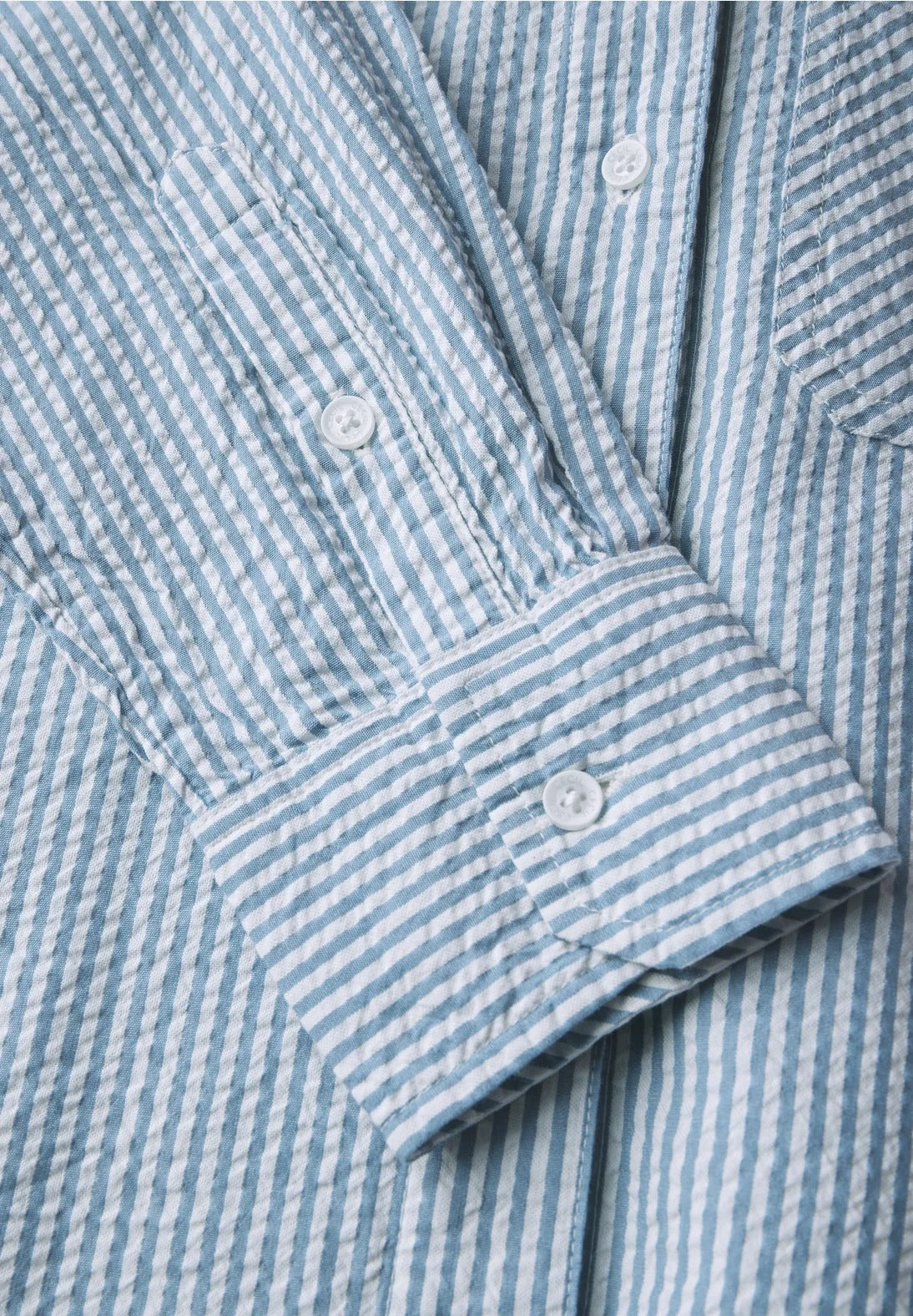 Randig seersucker blus bomull/modal