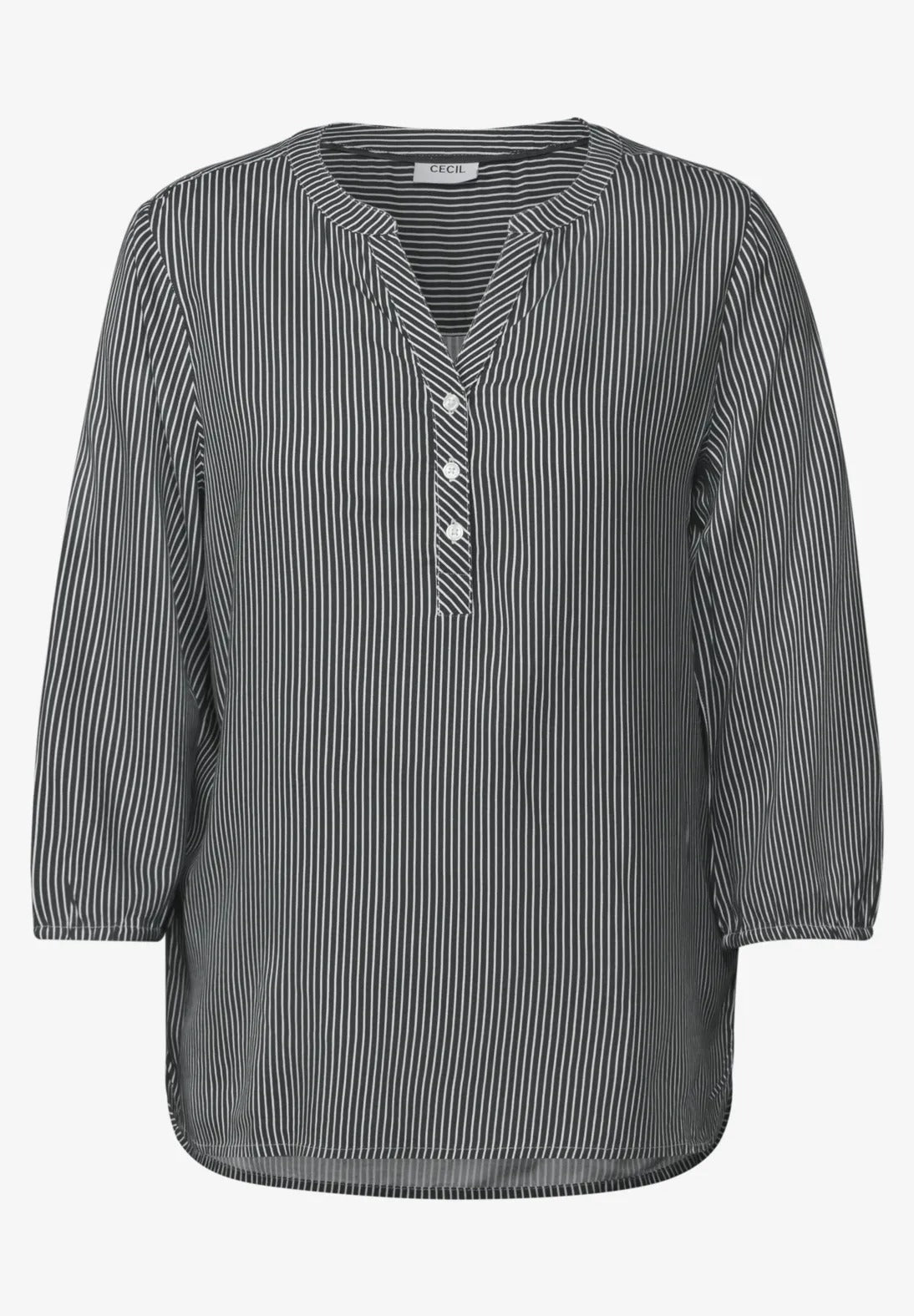 Randig viskosblus , khaki
