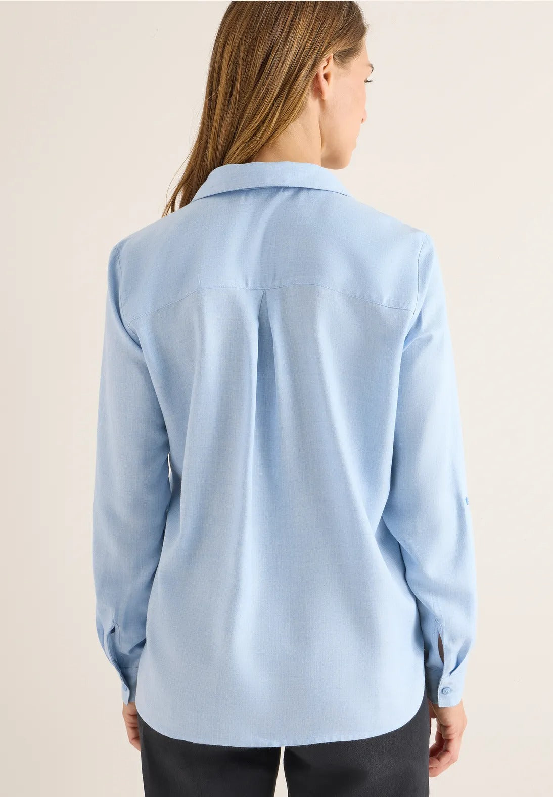 Melerad viskosblus, light sky blue