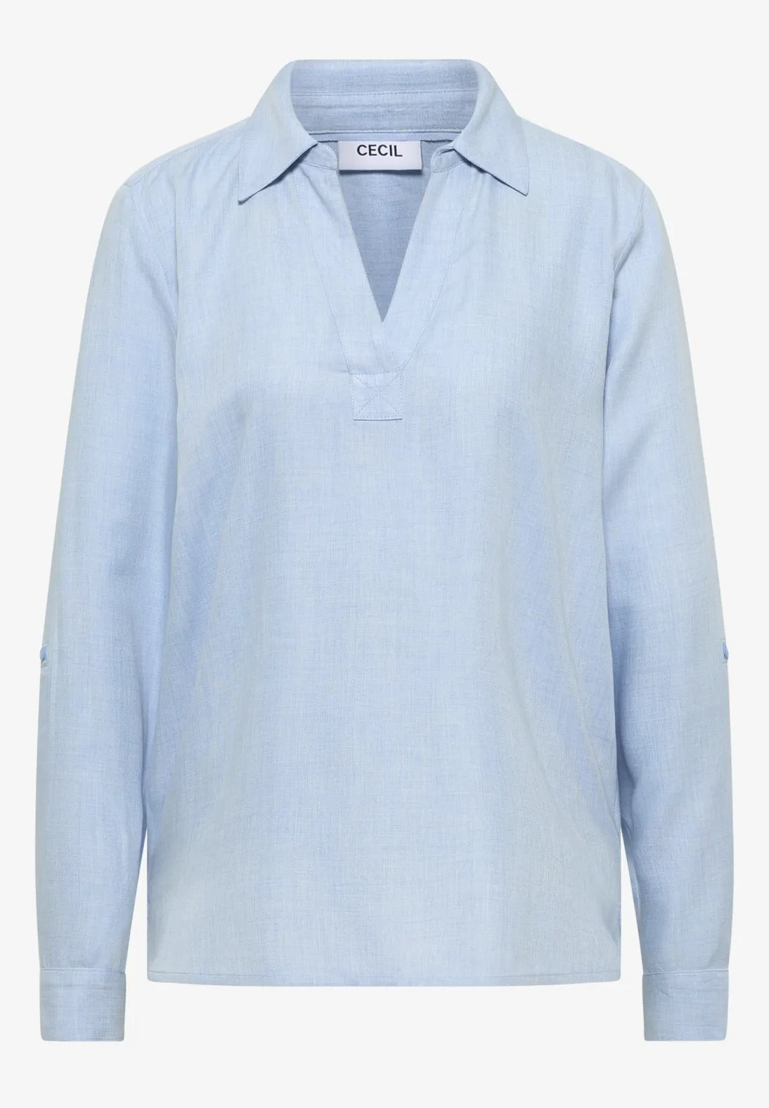 Melerad viskosblus, light sky blue