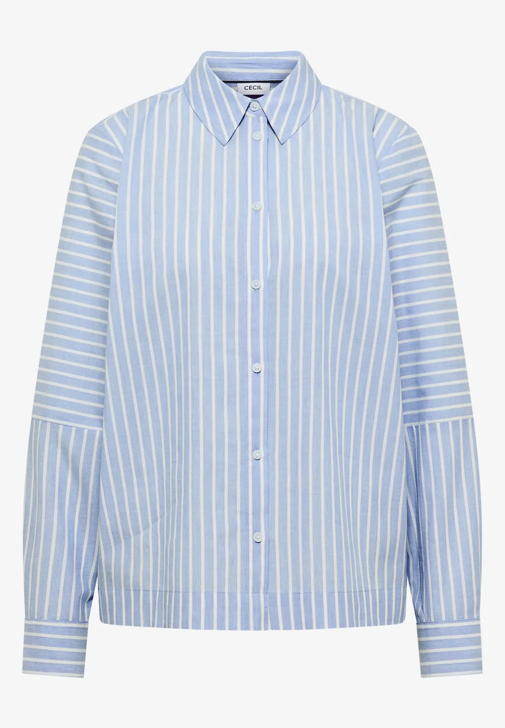 Randig blus i 100% bomull från Cecil