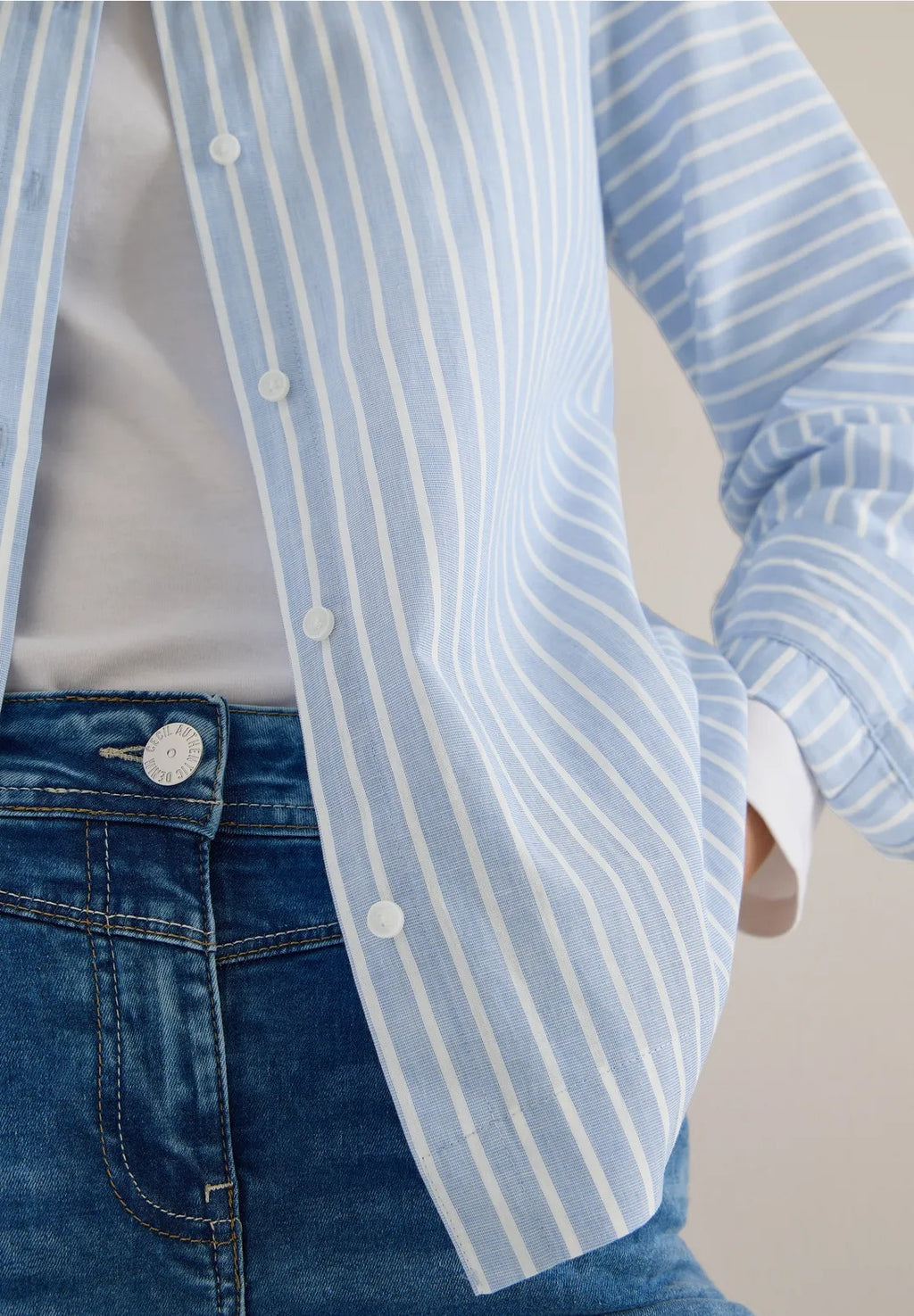 Randig blus i 100% bomull från Cecil