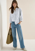 Randig blus i seersuckerkvalité från Cecil