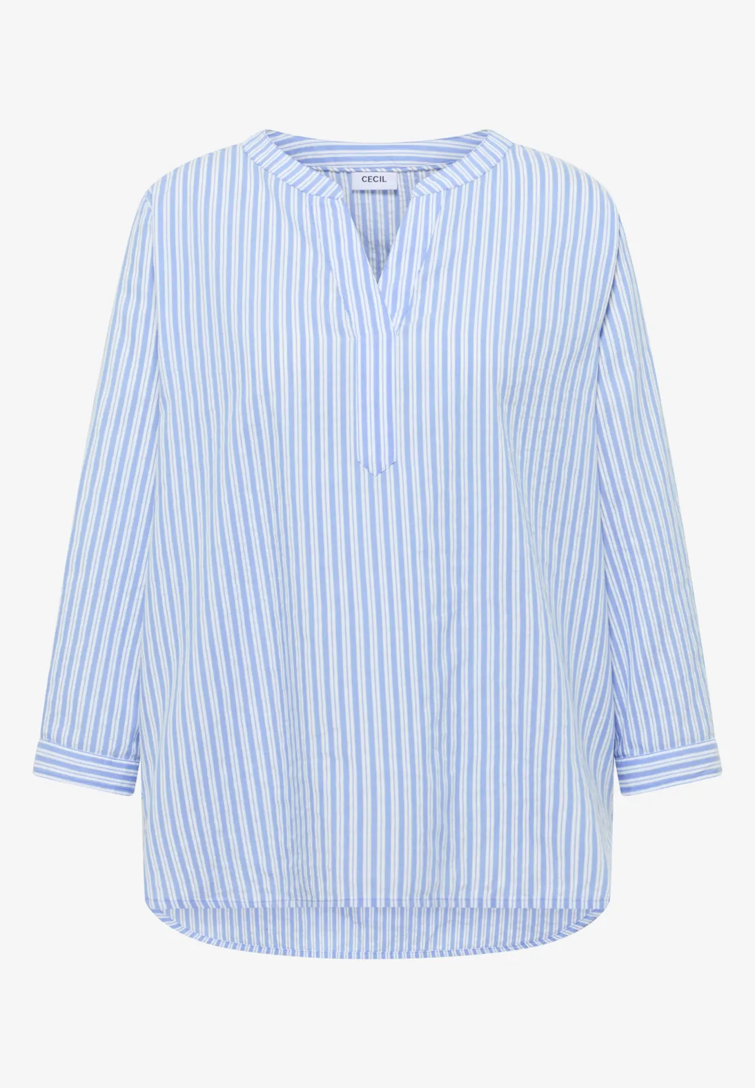 Randig blus i bomullsblandning bomull/modal