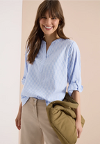 Randig blus i bomullsblandning bomull/modal