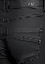 Coated byxa modell Scarlett, medelhög midja, svart