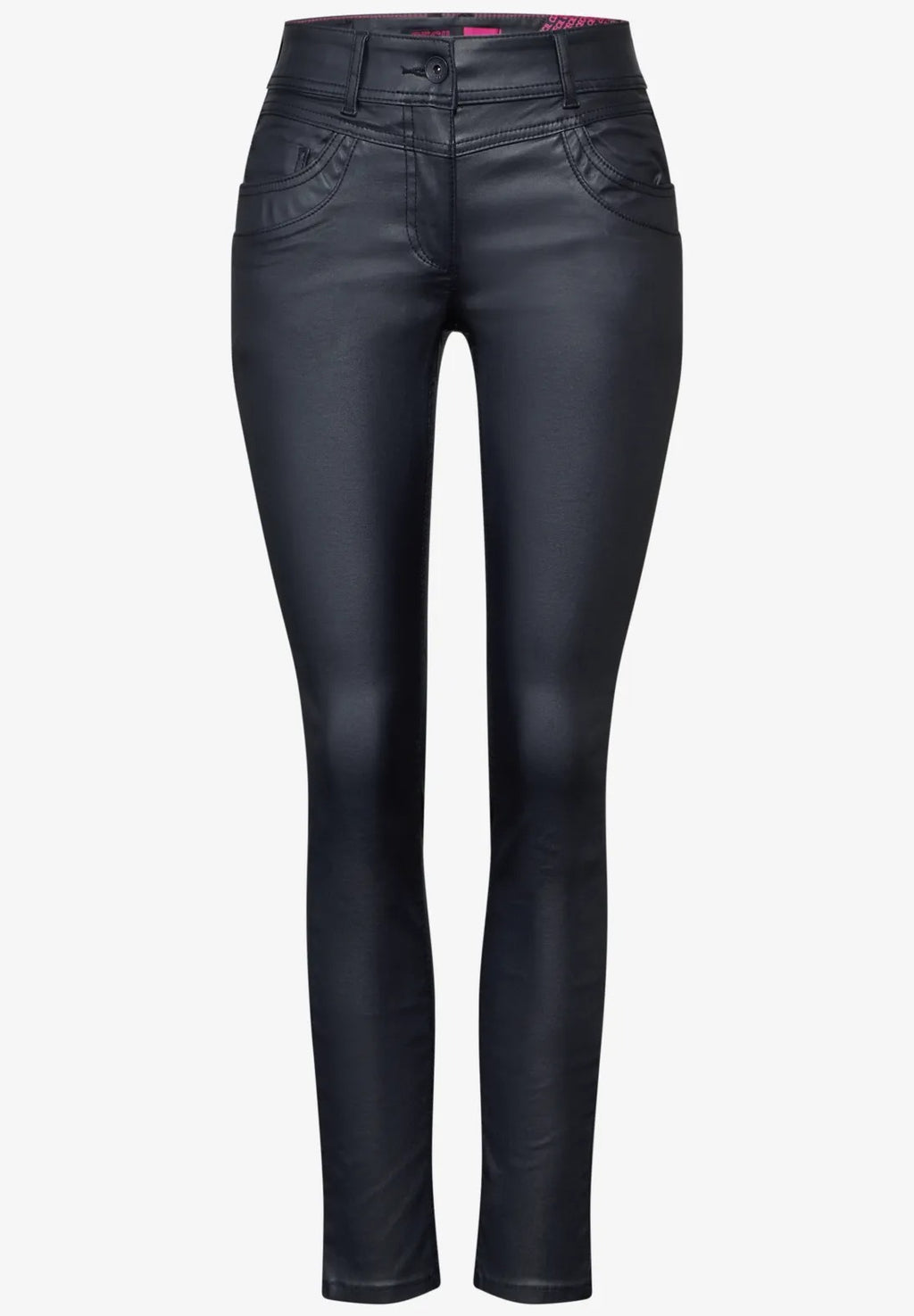 Coated byxa modell Scarlett, medelhög midja , blå