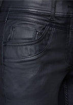 Coated byxa modell Scarlett, medelhög midja , blå