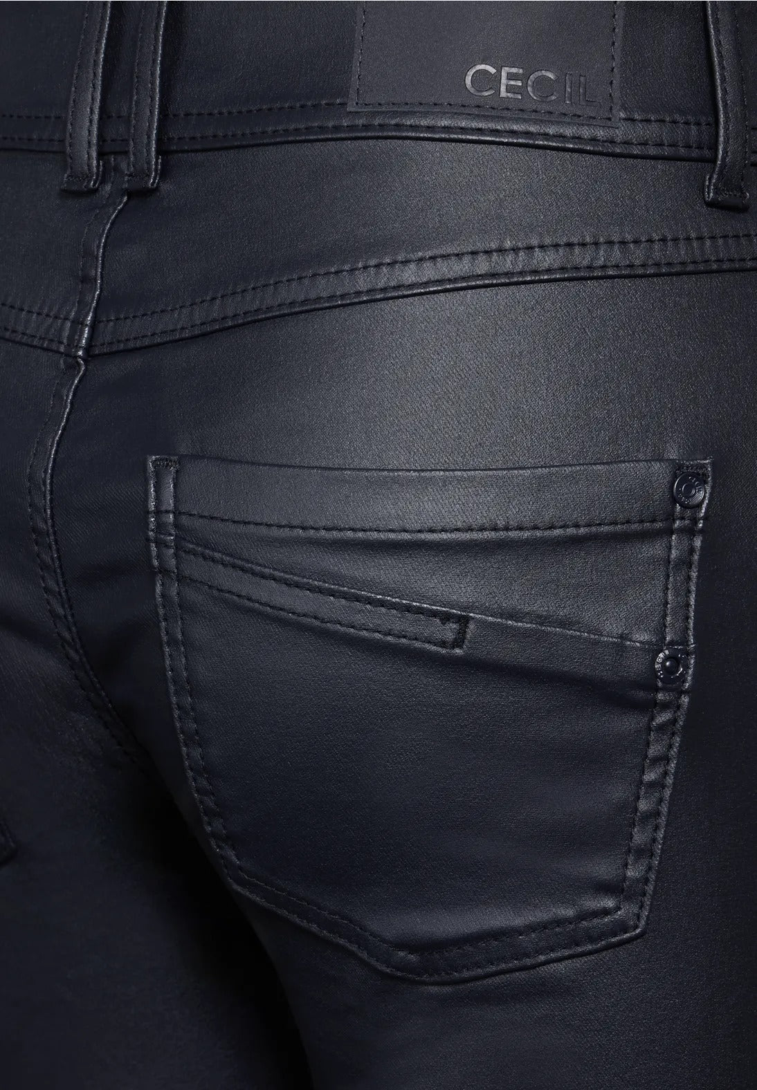 Coated byxa modell Scarlett, medelhög midja , blå