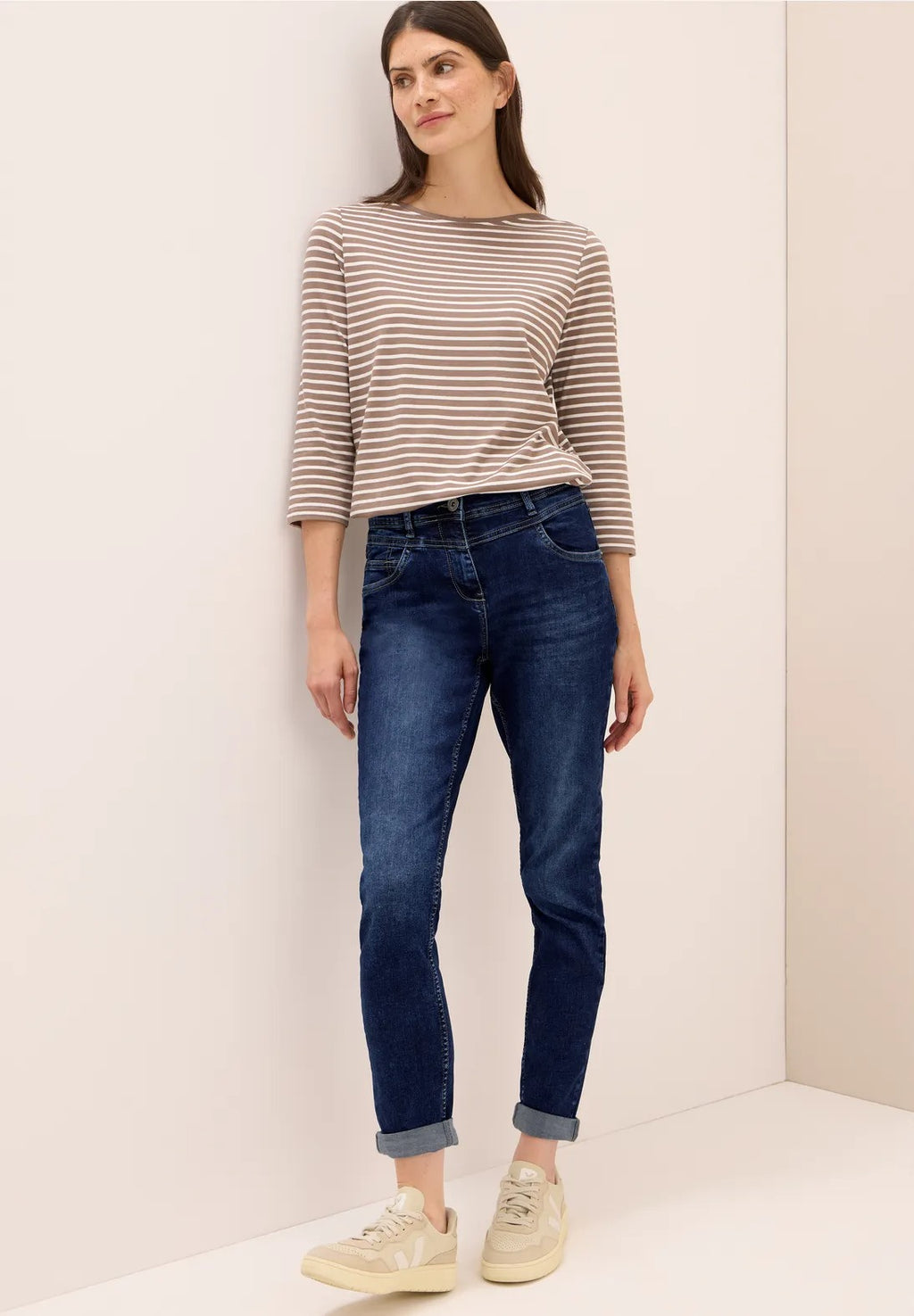 Slim-fit Jeans, modell Toronto hög midja, mellanblå