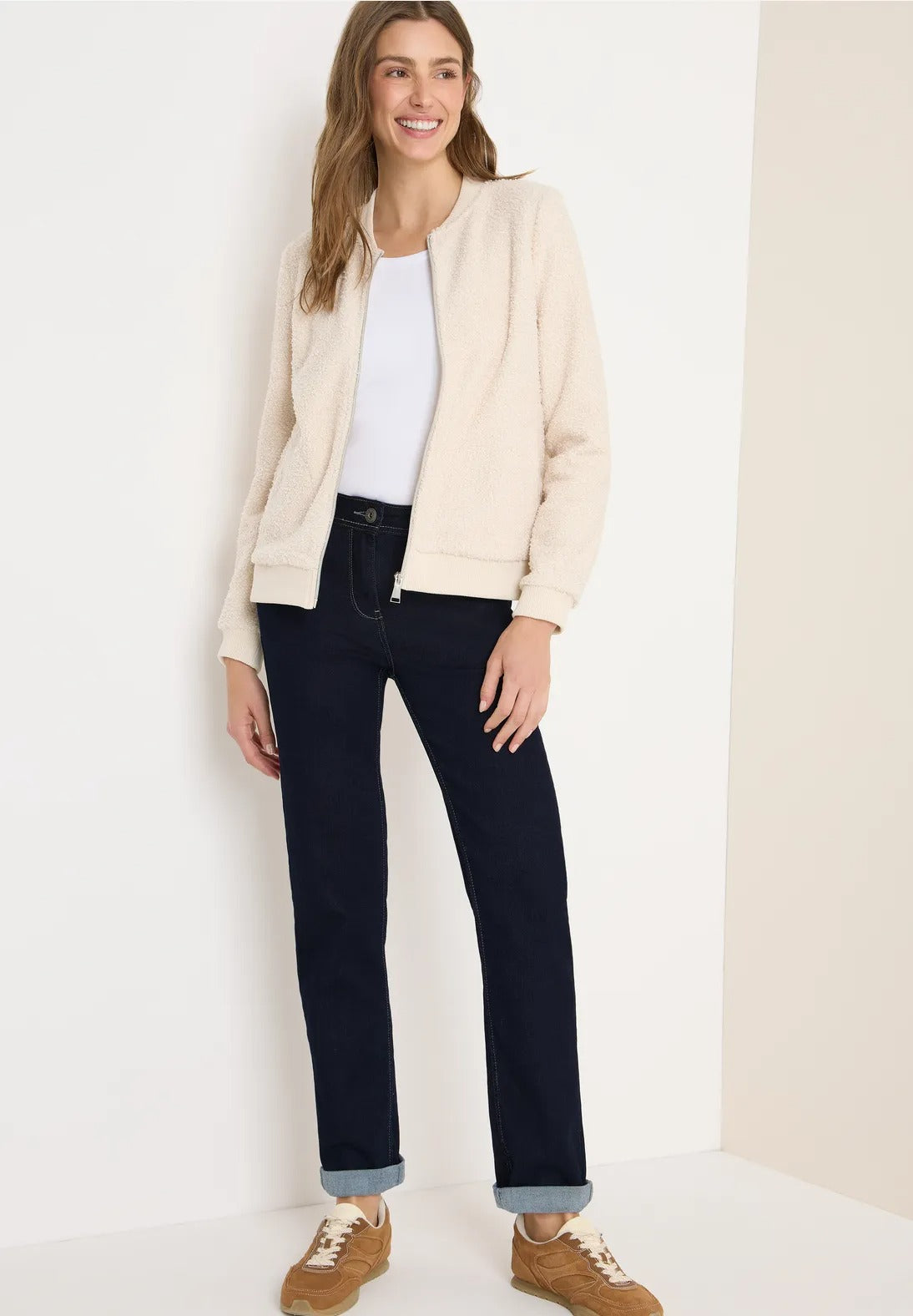 Slim-fit Jeans, modell Toronto raka och hög midja, mörkblå