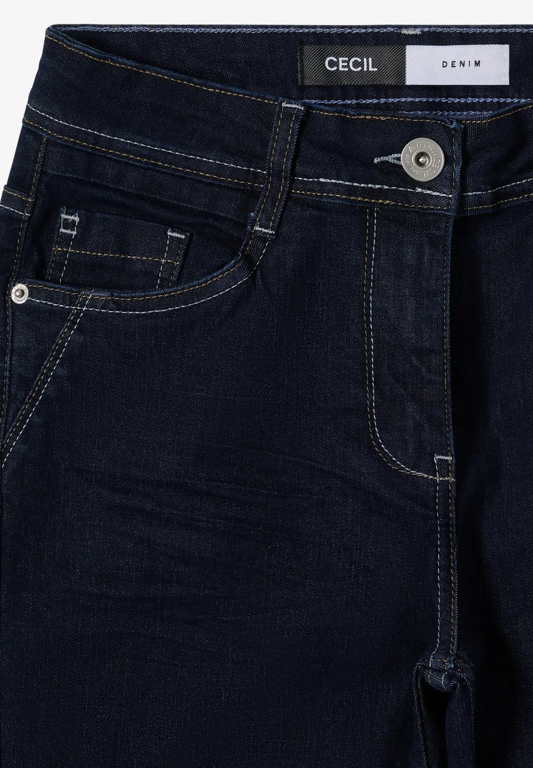 Slim-fit Jeans, modell Toronto raka och hög midja, mörkblå