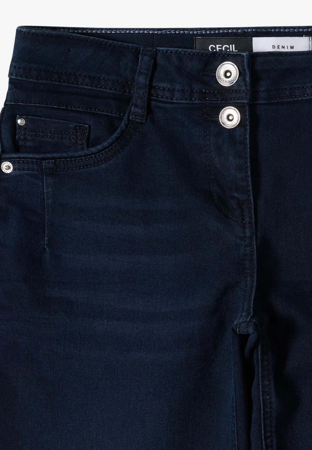 Jeans med avslappnad passform, modell Scarlett Blueblack, medelhög midja