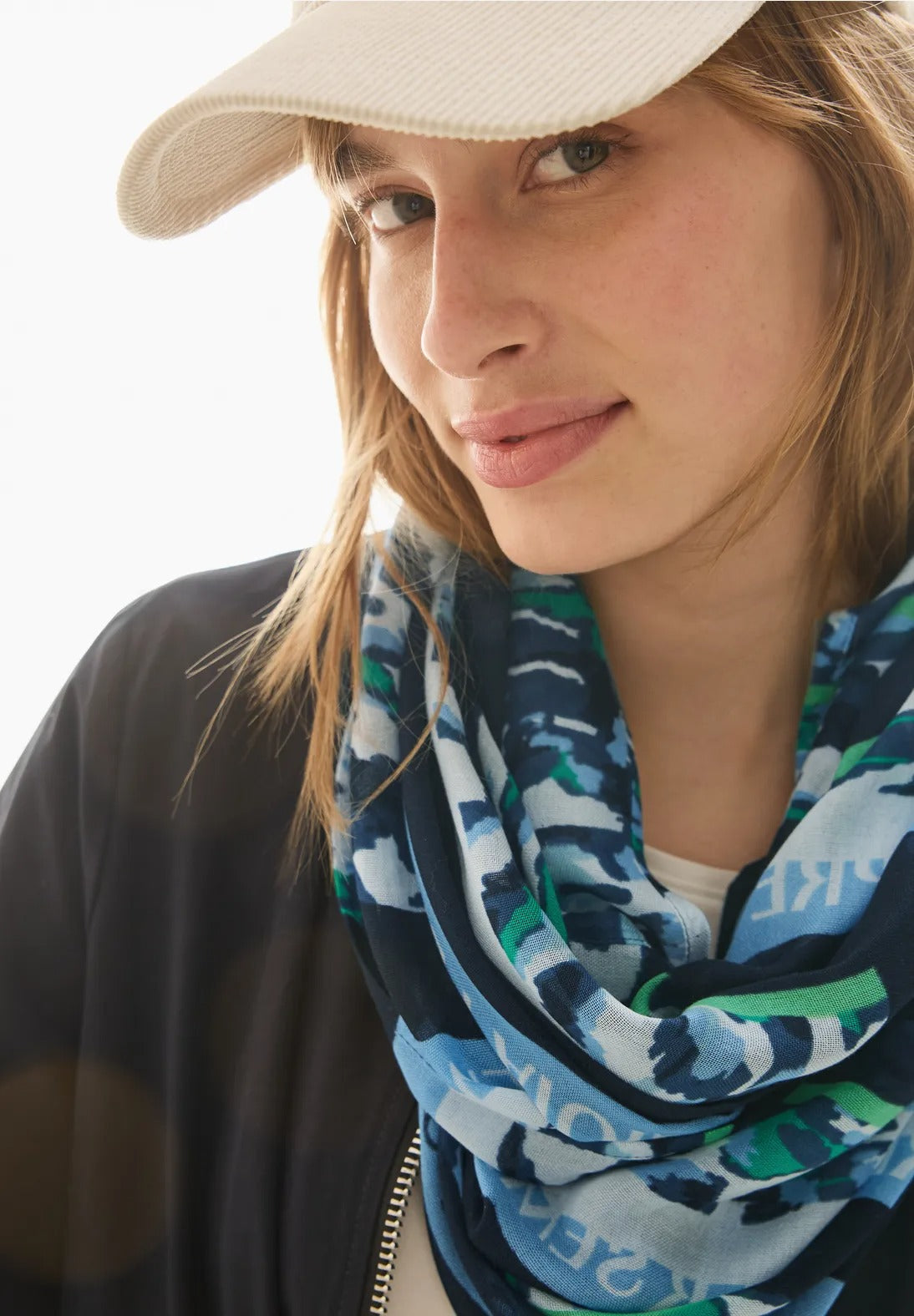 Mönstrad Loop-scarf, blå