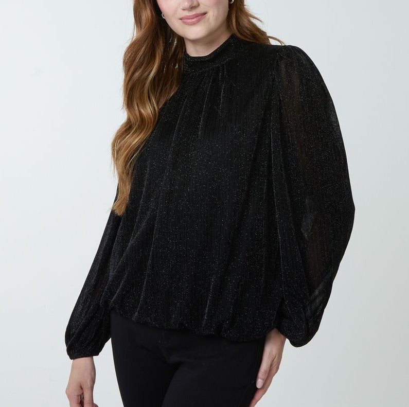 Långärmad blus med lurex från Caramelle