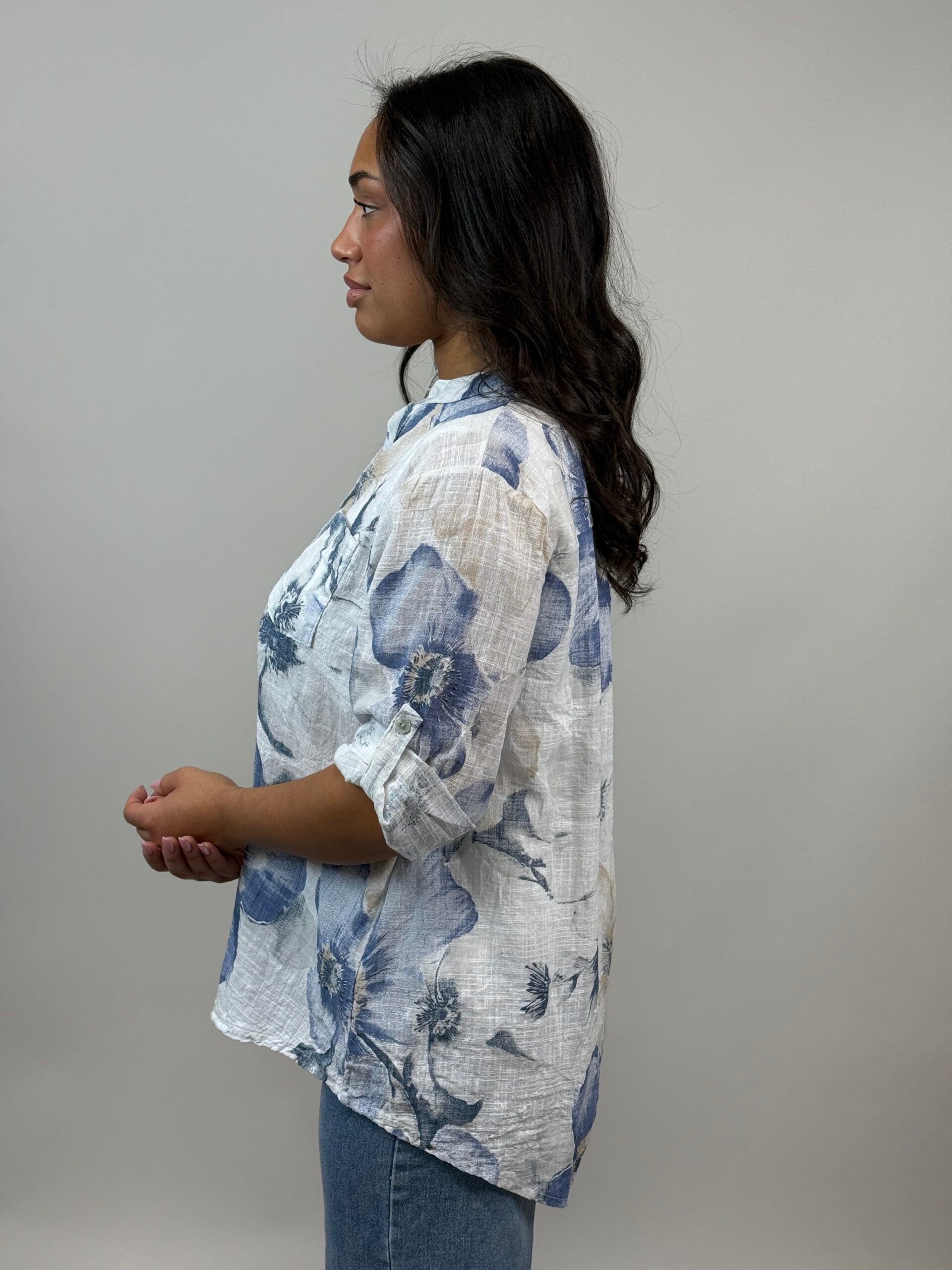 Storblommig bomullsblus Sandra419 från Mixbyheart