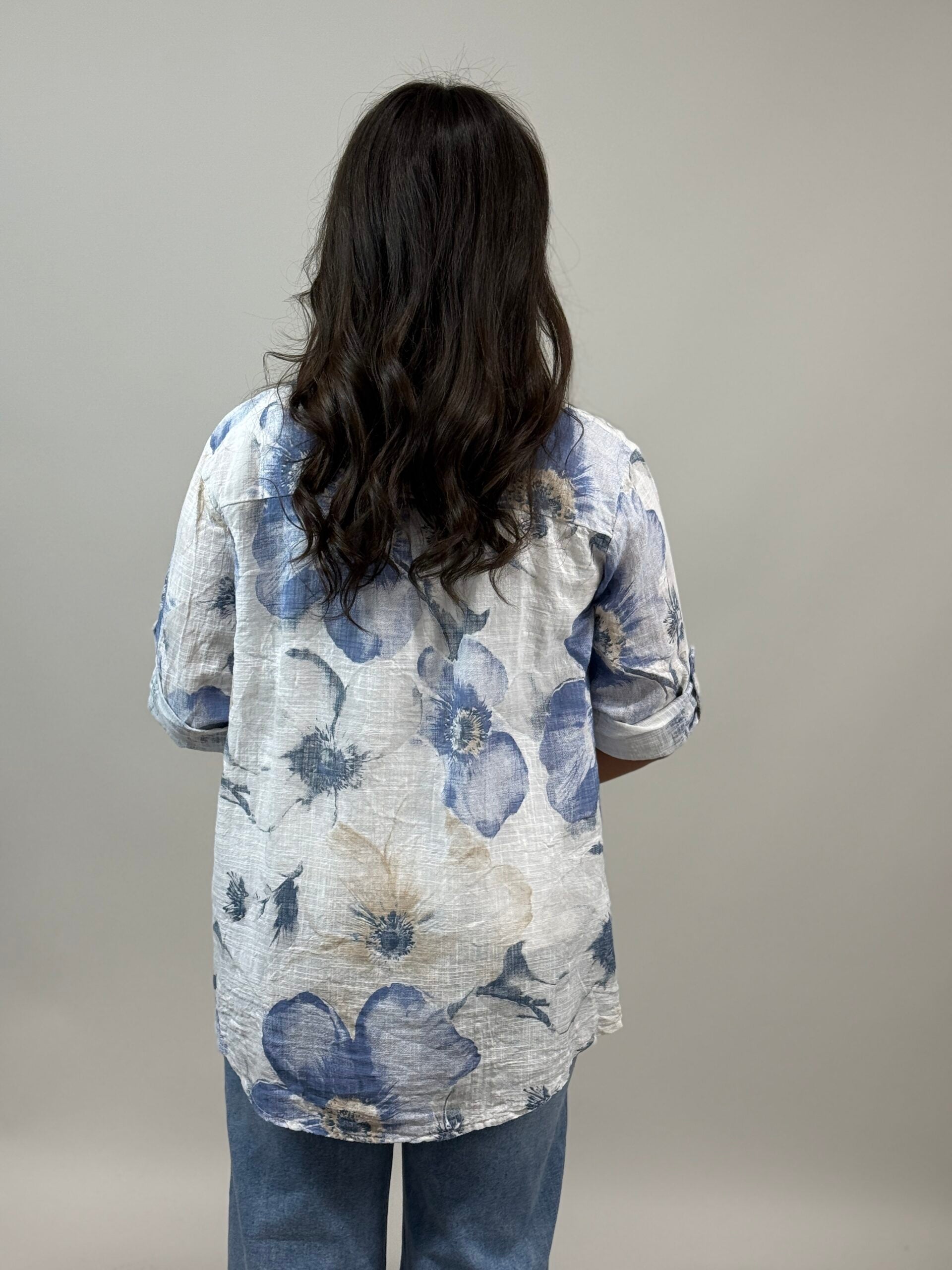 Storblommig bomullsblus Sandra419 från Mixbyheart
