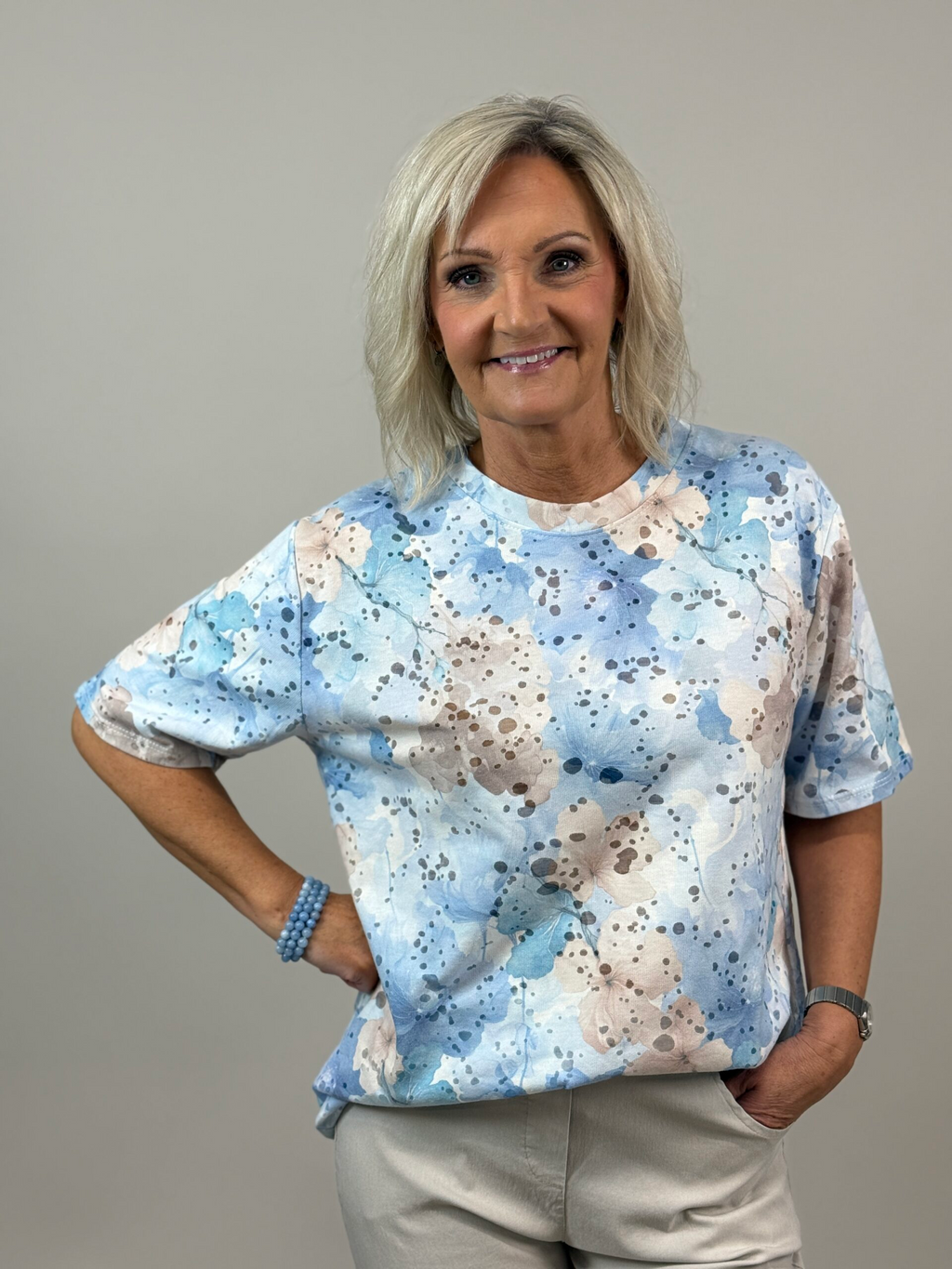 Mönstrad topp Mella från Mixbyheart , ljusblå