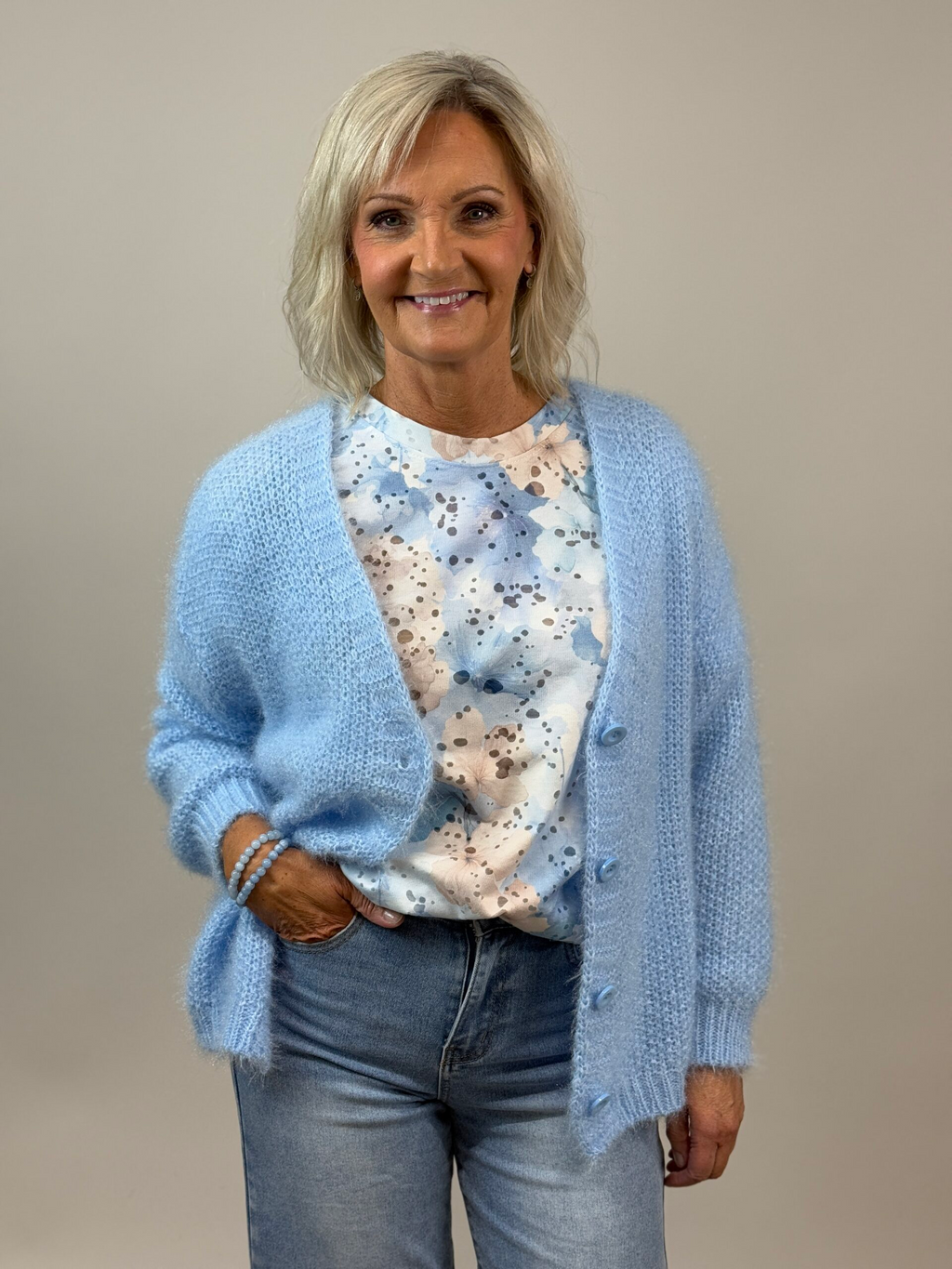 Mönstrad topp Mella från Mixbyheart , ljusblå