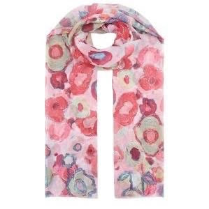 Scarf med blommönster från Caramelle, rosa