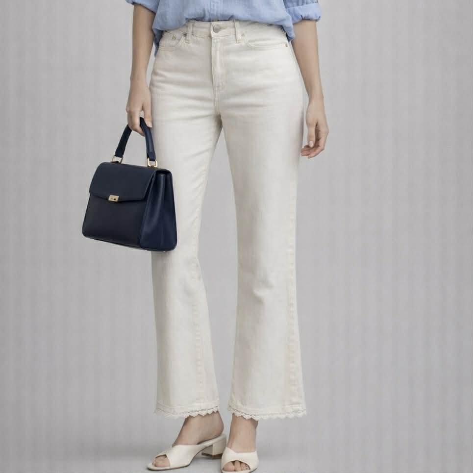 Jeans med spets -beige, Caramelle fashion