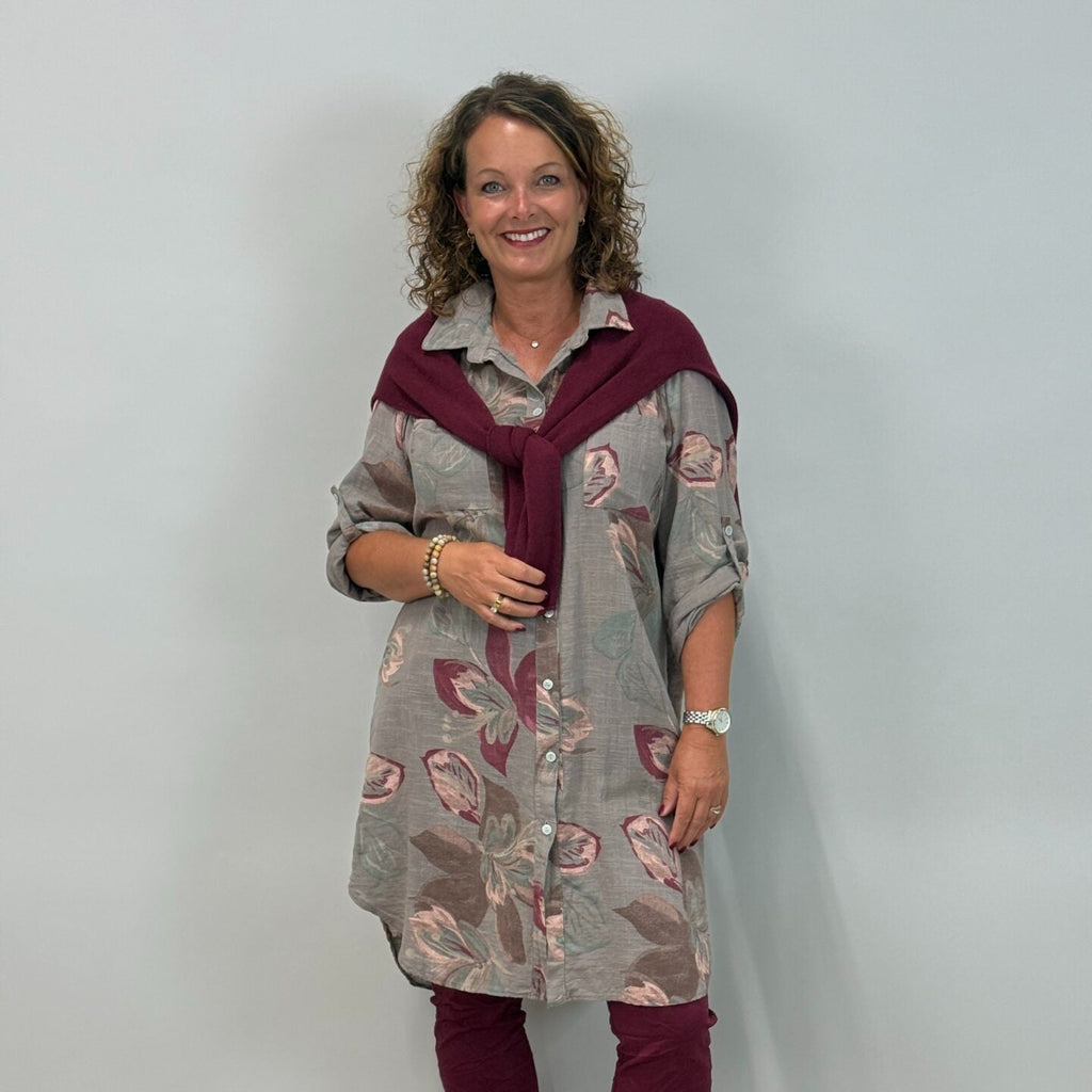 Långskjorta Milou,taupe