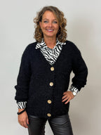 Stickad kofta  Felice med träknappar från Mixbyheart