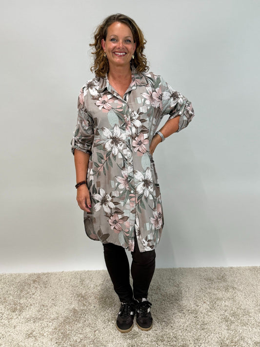 Långskjorta Nicolina, taupe