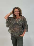 Blus med fjärilsärm från Mixbyheart , army
