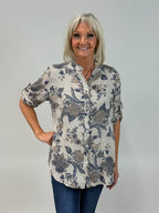 Mönstrad blus Ellie 530 beige från Mixbyheart