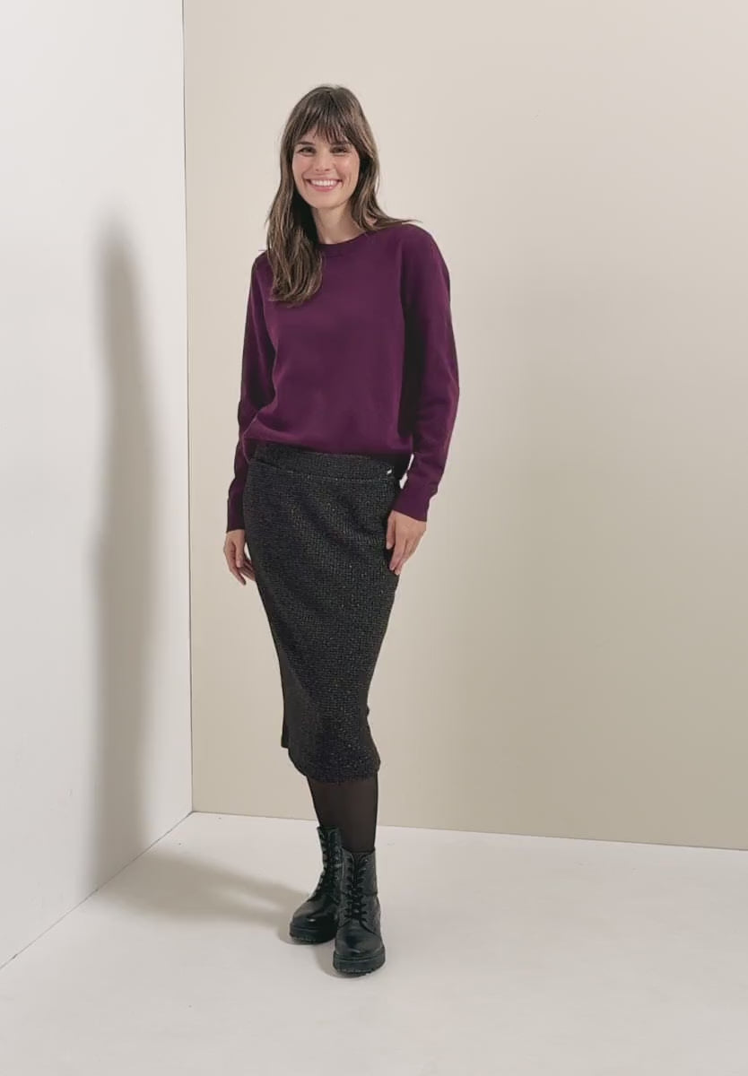 Midikjol i satin från Cecil