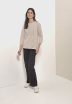 Tröja med strass, beige och khaki från Cecil