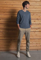 Stickad tröja med v-ringning Street One Herr, duskblue