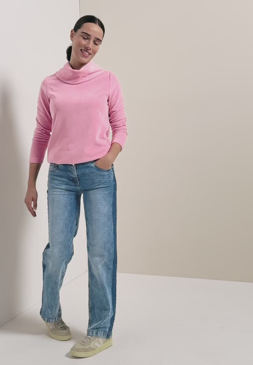 Manchestertröja med stor krage, rosa