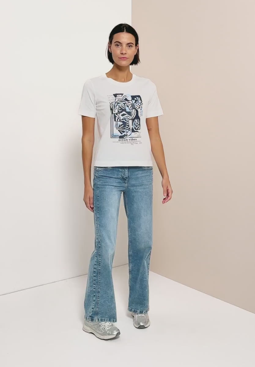 T-shirt med ocean-tryck