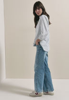 Randig blus i seersuckerkvalité från Cecil